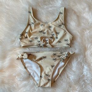 VGUC 6-7Y Rylee + Cru Palm Tree 2 pc Swimsuit!